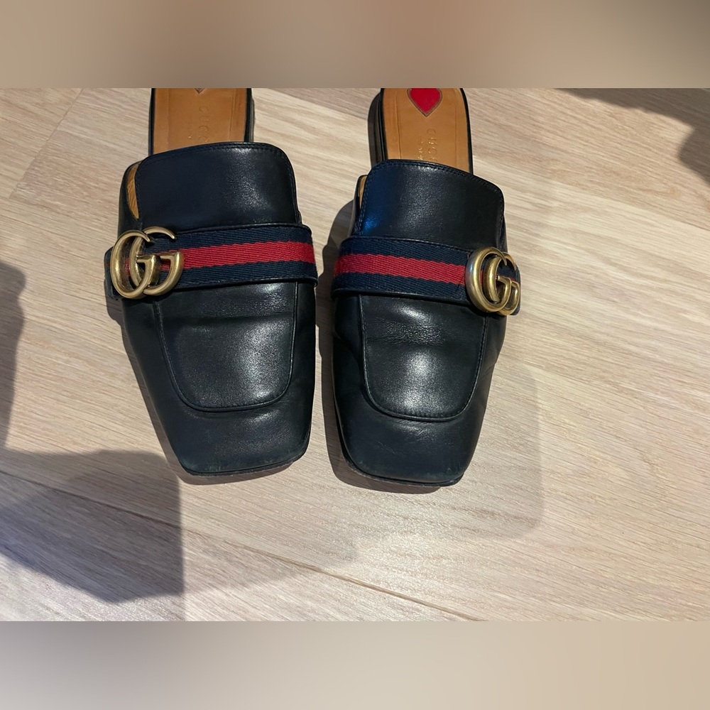 Gucci Peyton Webbed Mules